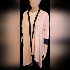 Light Pink Open-Front Women's Sweater Cardigan